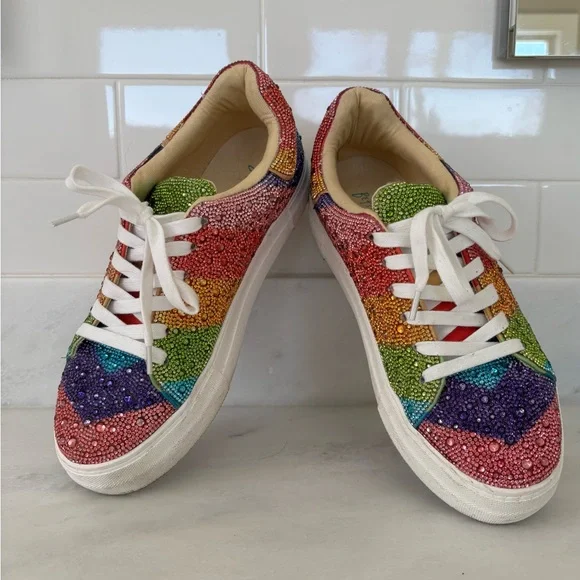 Betsey Johnson Crystal-Embellished Women's Sneakers 9 - Picture 2 of 7